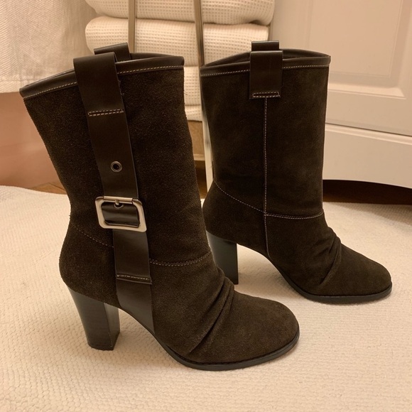 𝅺nine & Co JJHayzel Brown Suede Heeled Boots - Picture 2 of 8